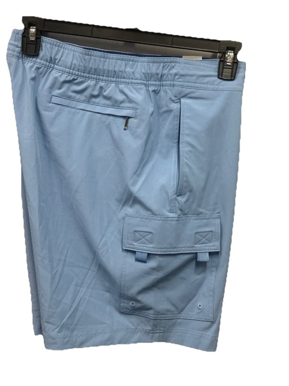 Caribbean Men's XL Cargo Swim Trunks Lined Indigo Blue Shorts 9" inseam